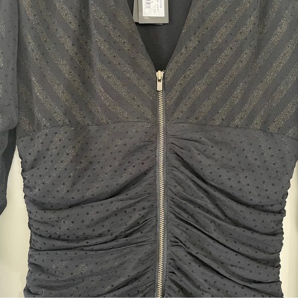 Maje Ralone Polka Dot Mesh Mini Dress Black - Picture 5 of 16